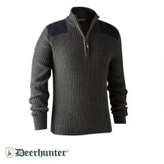 DEERHUNTER Rogaland Yarım Fermuarlı Gri Kazak 2XL