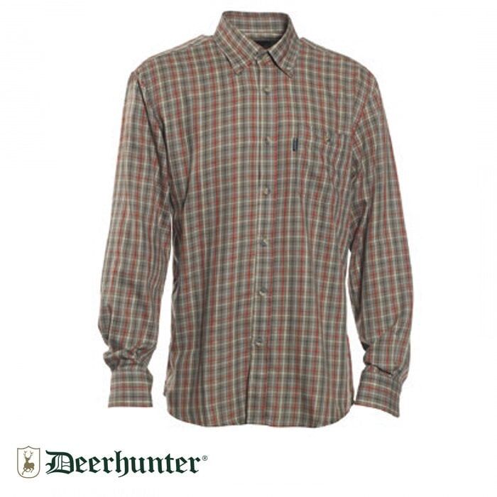 T. DEERHUNTER Waylon 499 Red Kareli  Uzun Kol Gömlek 39/40