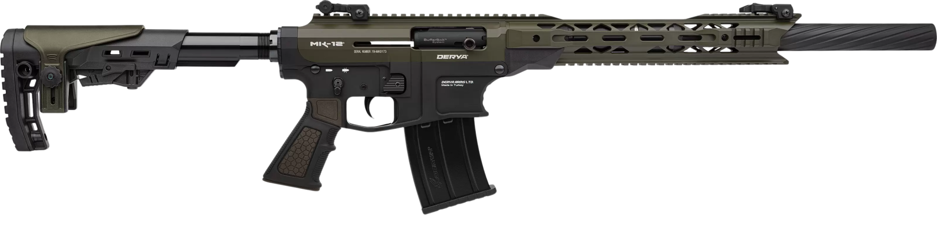 DERYA MK12 AS-103S YEŞİL SİYAH ŞARJÖRLÜ AV TÜFEĞİ