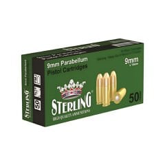 STERLING 9X19 FMJ 124 GRAIN PARABELLUM TABANCA MERMİSİ