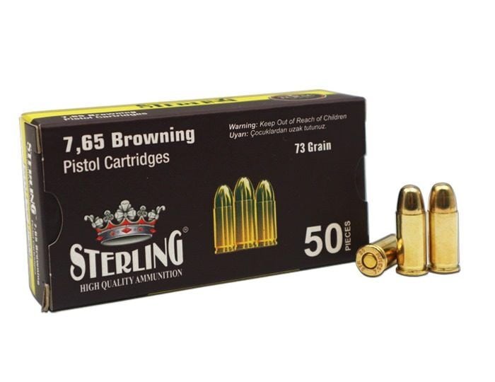 STERLING 7.65 BROWNING 73 GRAİN TABANCA MERMİSİ