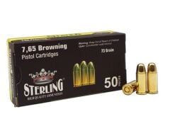 STERLING 7.65 BROWNING 73 GRAİN TABANCA MERMİSİ