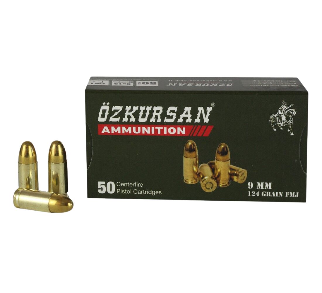 ÖZKURSAN LUGER 9X19 FMJ 124 GRAIN TABANCA MERMİSİ
