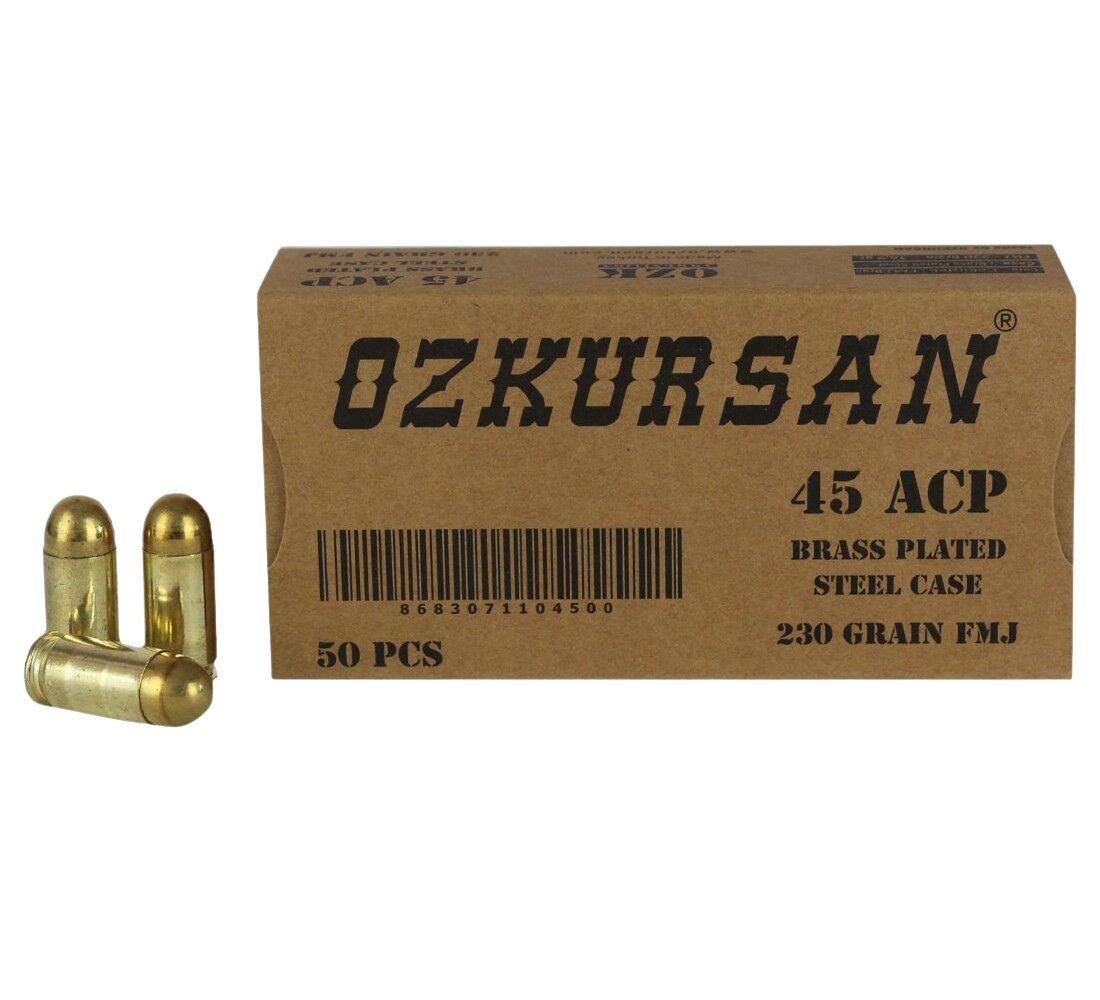 ÖZKURSAN 45 ACP FMJ 230 GRAIN TABANCA MERMİSİ