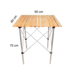 Alüminyum-Ahşap Katlanabilir Piknik, Balkon, Kamp Masası
