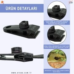 4 Adet Çoklu Kullanımlı Branda,Gölgelik, Tarp Çadır İçin Yüksek Kaliteli Vidalı Plastik Klips