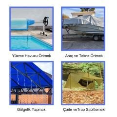 6 Adet Çoklu Kullanımlı Branda,Gölgelik, Tarp Çadır İçin Yüksek Kaliteli Vidalı Plastik Klips