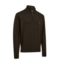 DEERHUNTER Harrington Fermuarlı Kahverengi Kazak XL