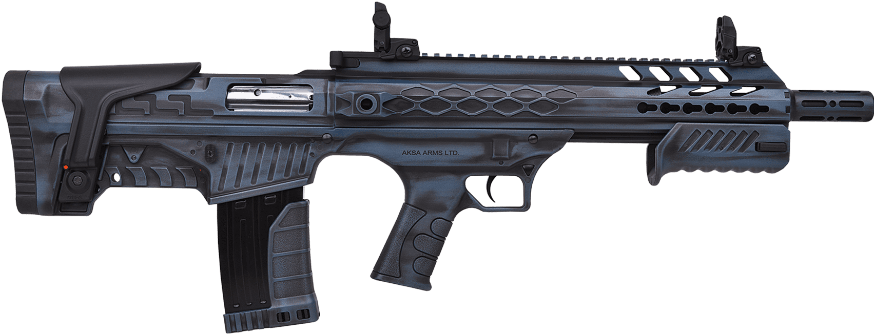 AKSA CROSSFIRE T12 MAVİ ESKİTME BULLPUP ÇİFT SİSTEM AV TÜFEĞİ (POMPALI - OTOMATİK)