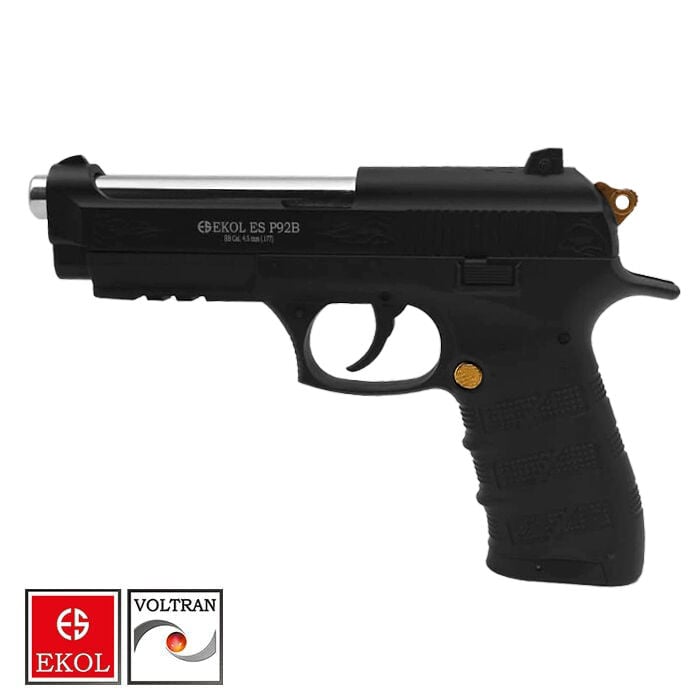 EKOL S P92 B Polimer Siyah Altın Havalı Tab Blwbck
