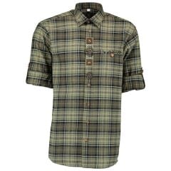 T. OS-Trachten Yeşil Erkek Gömleği Uzun Kol 37/38