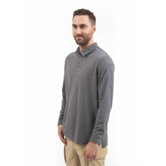 VAV Tlac-04 Polo Yaka Uzun Kol Tişört Gri S