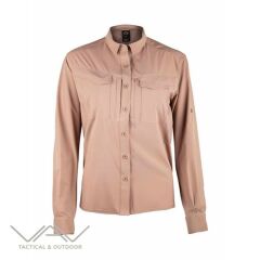 T. VAV Uzun Kol Kadın Gömlek WFLEX01 Bej - S